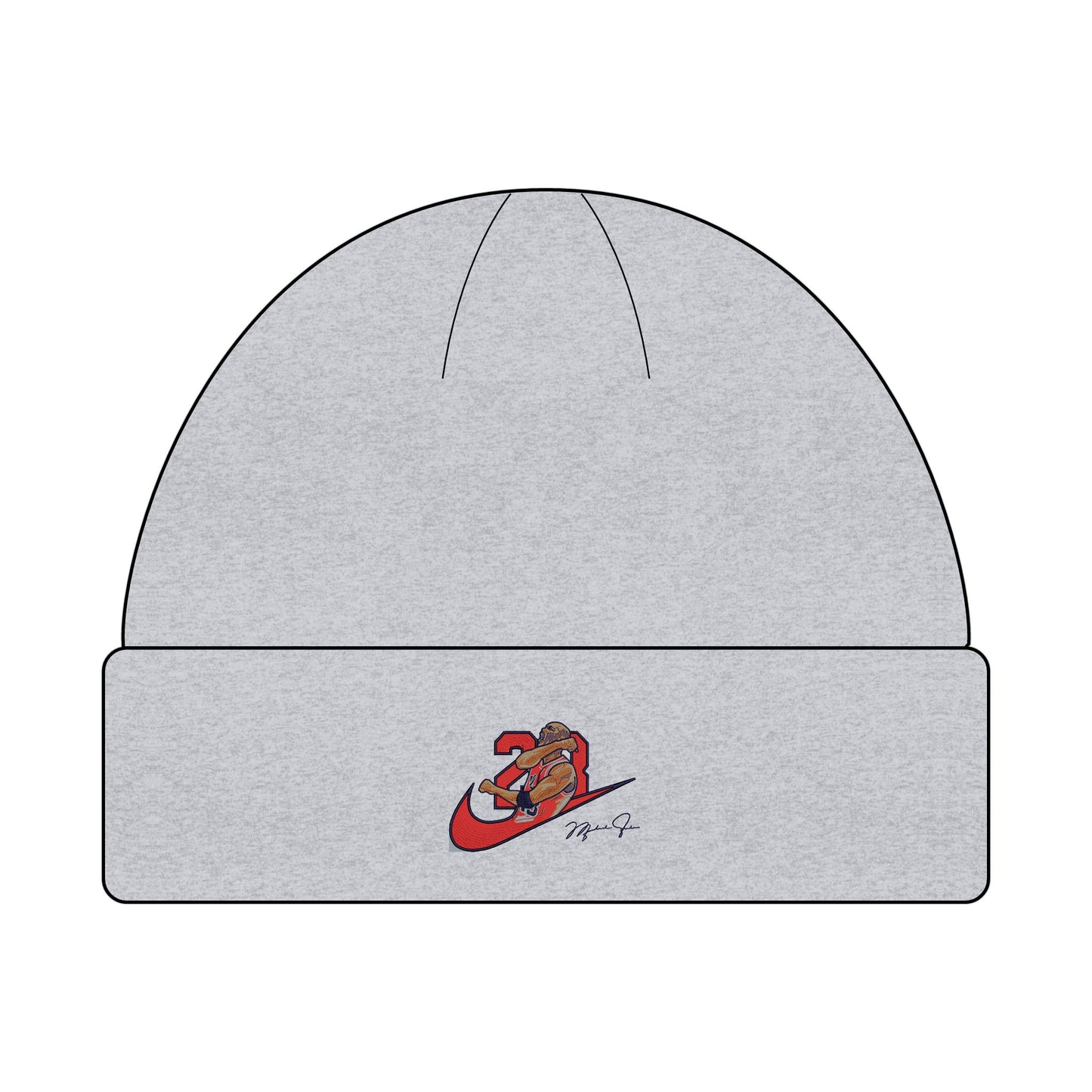 Jordan Red Embroidered Cuff Beanie