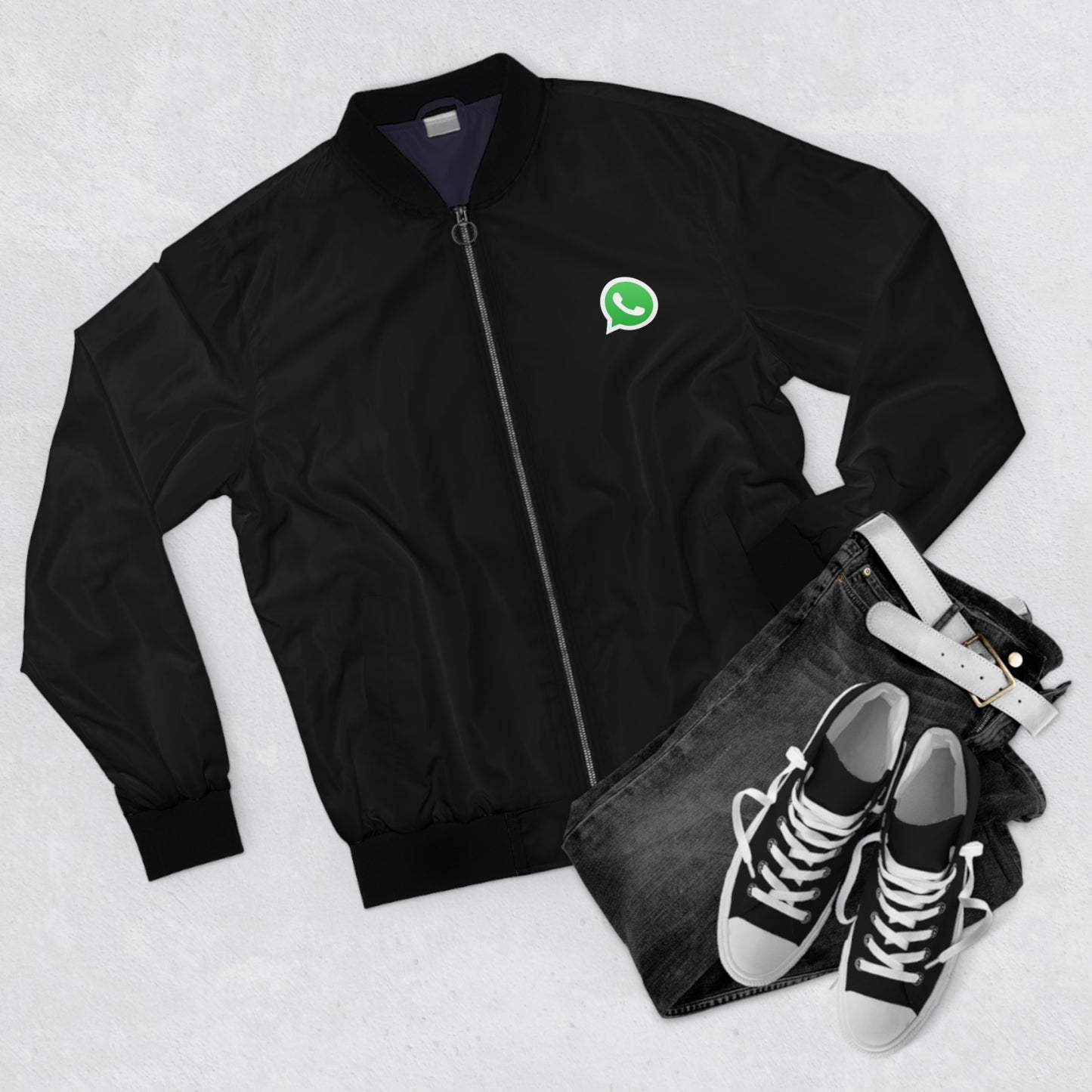 WhatsApp Logo Men's Bomber Jacket