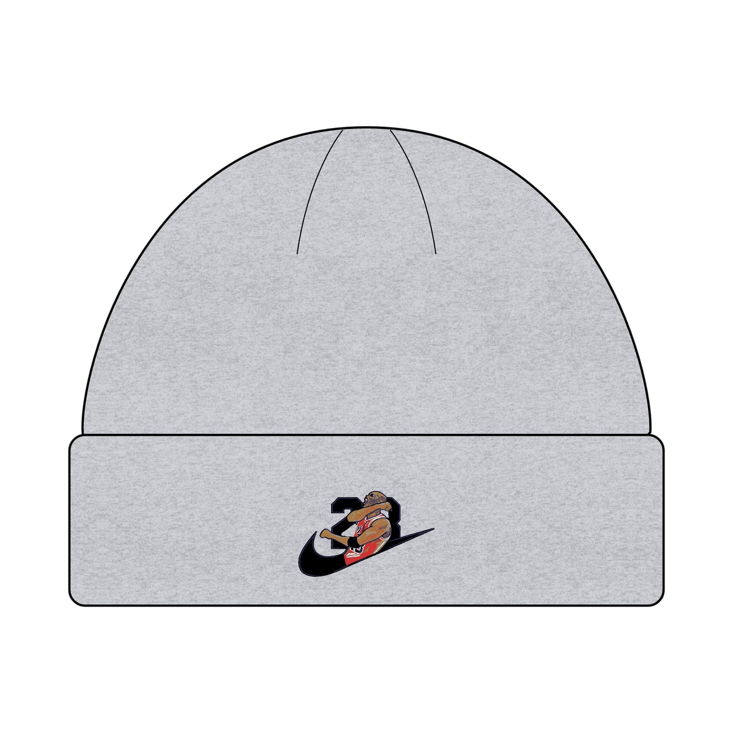 Jordan Black Embroidered Cuff Beanie