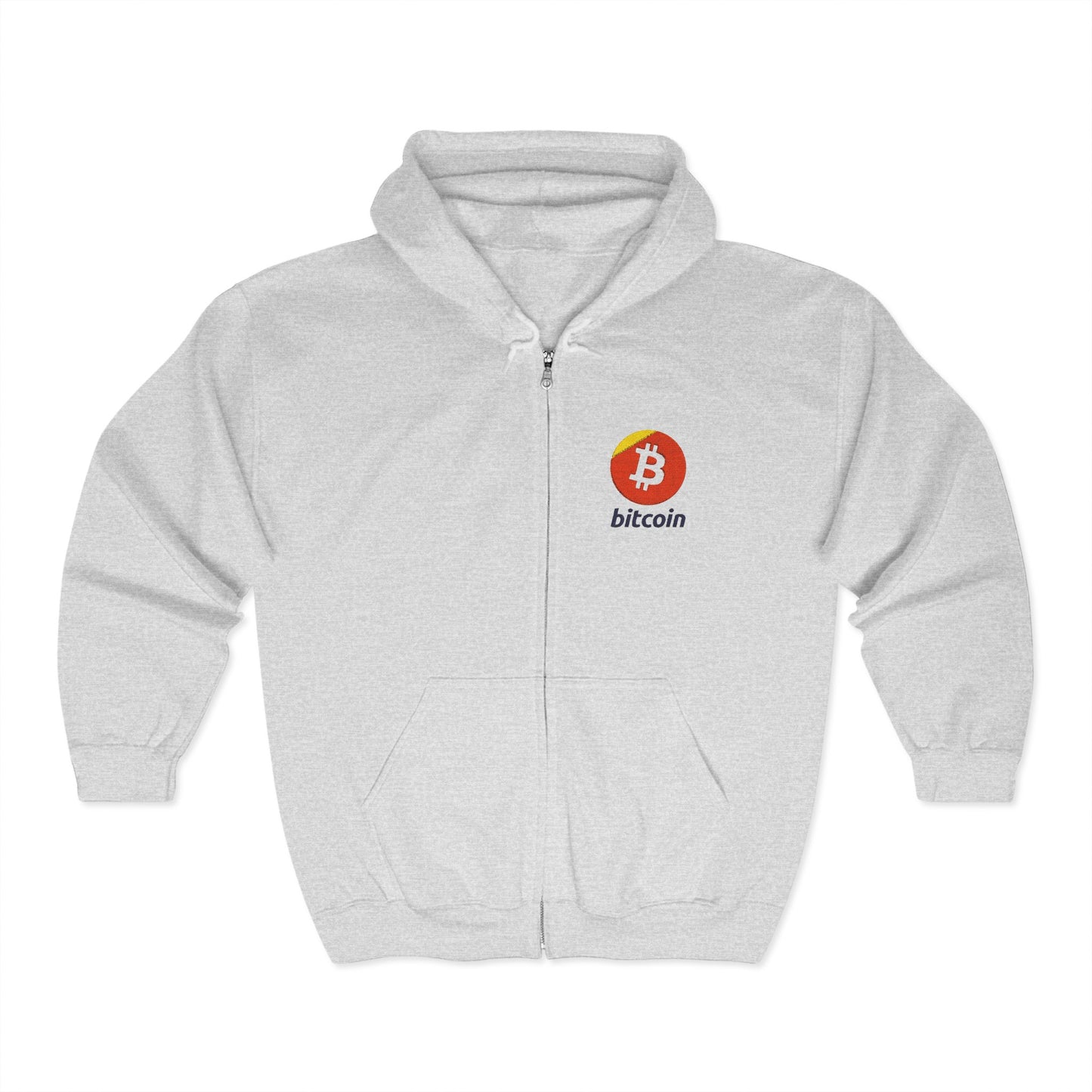 Bitcoin Embroidered Zip-Up Hoodie