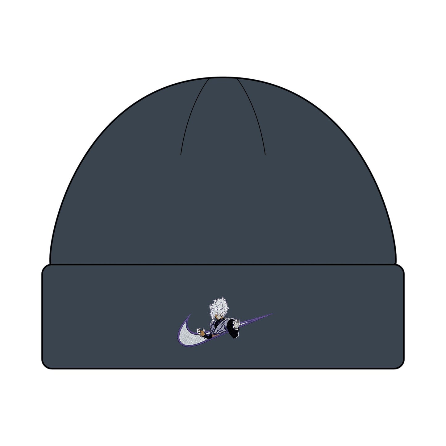 Goku Black Super Saiyan Embroidered Cuff Beanie