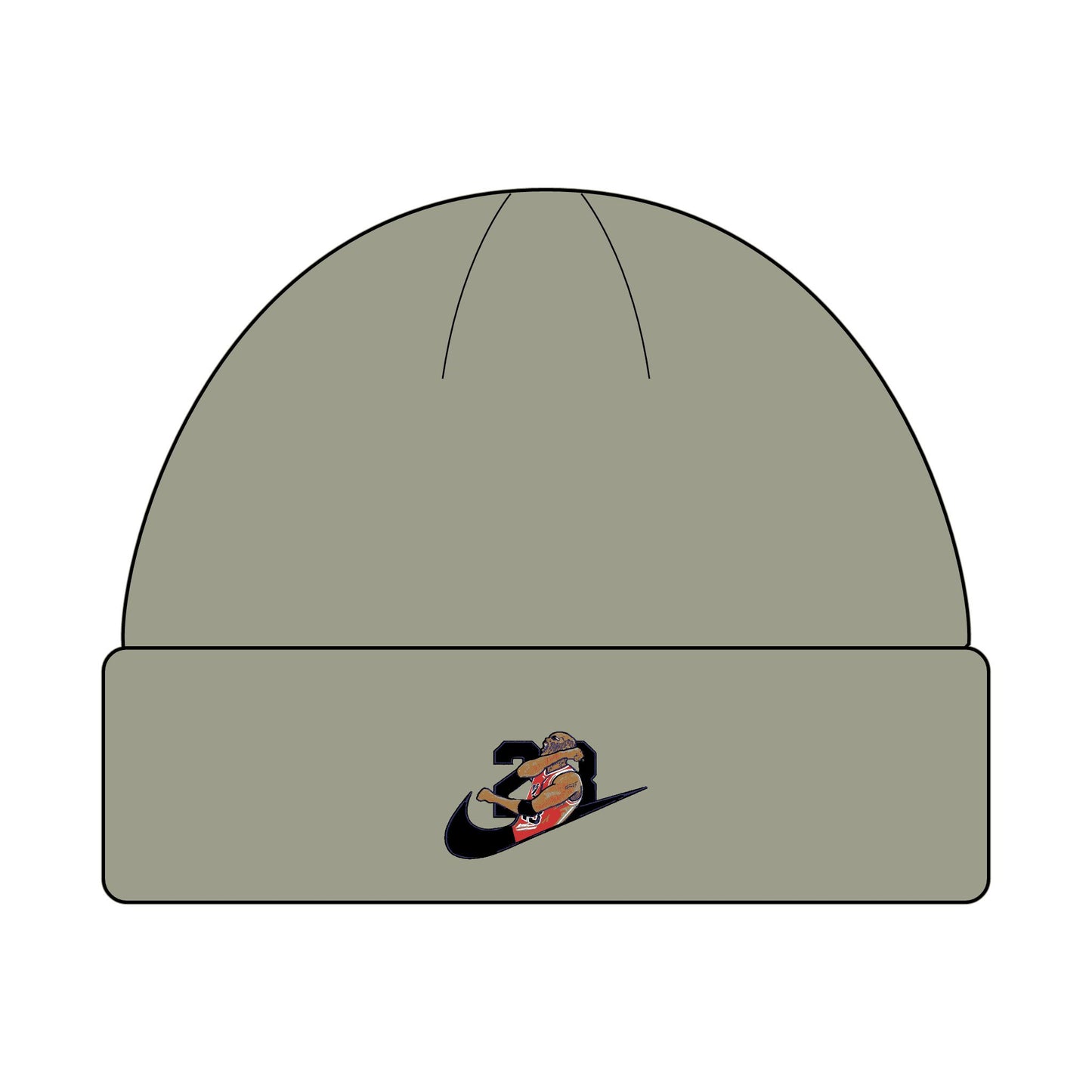 Jordan Black Embroidered Cuff Beanie