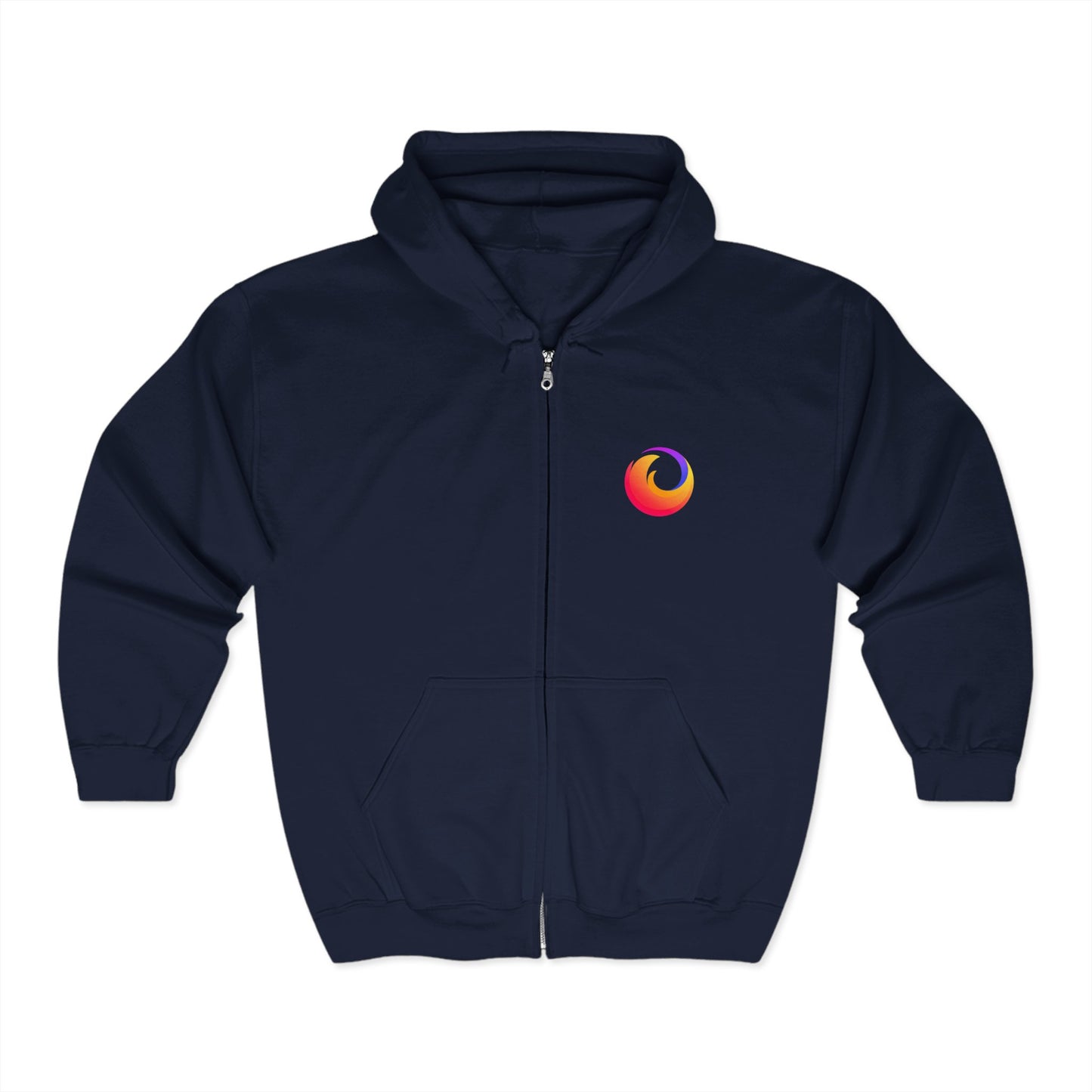 Firefox Logo Adult Zip-Up Hoodie