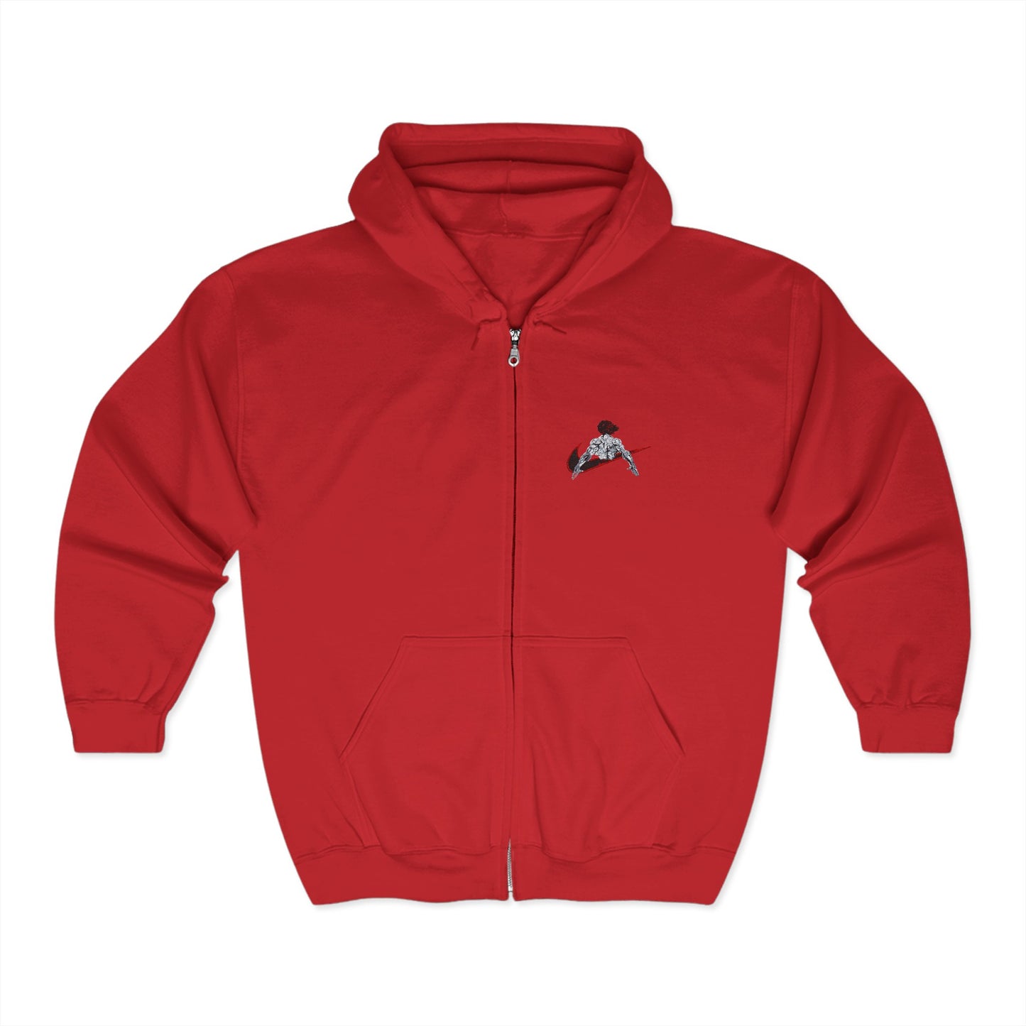 Embroidered Youjiro Hanma Zip-Up Hoodie