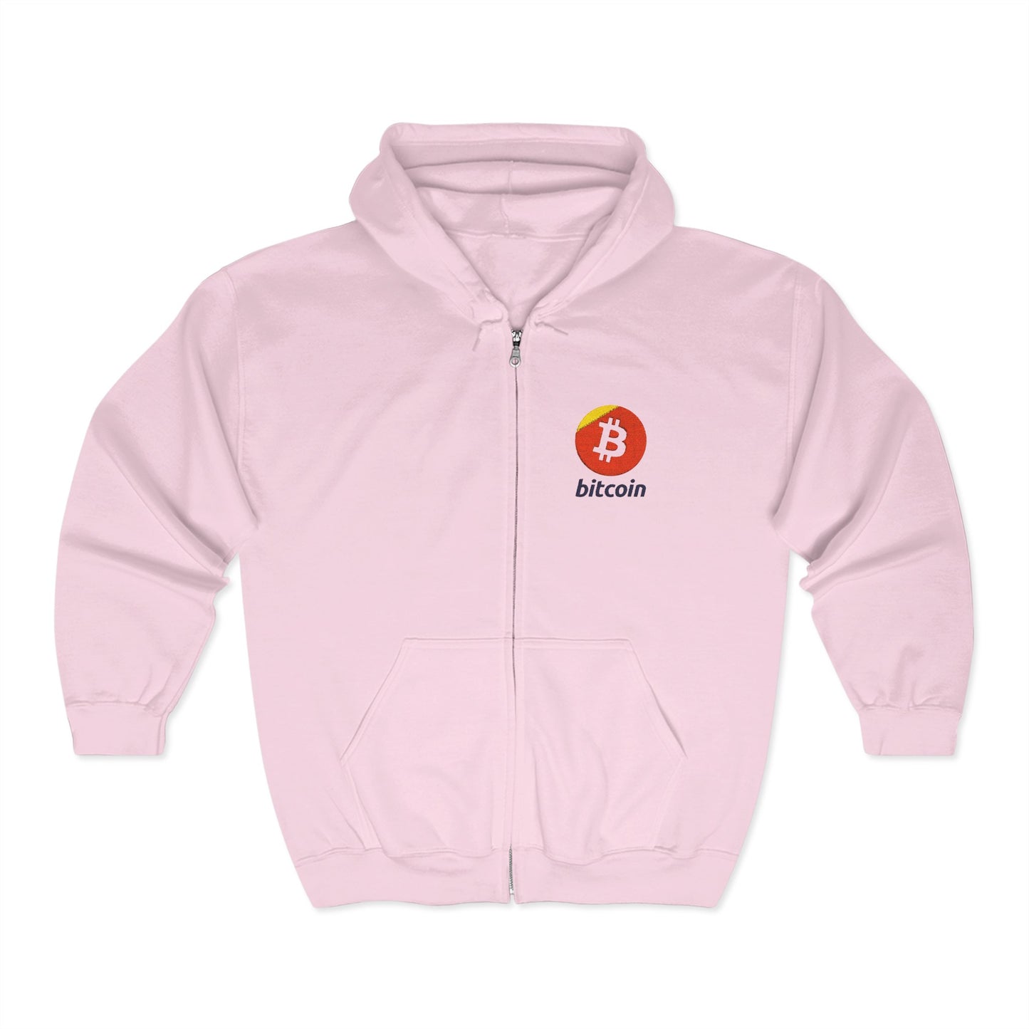 Bitcoin Embroidered Zip-Up Hoodie
