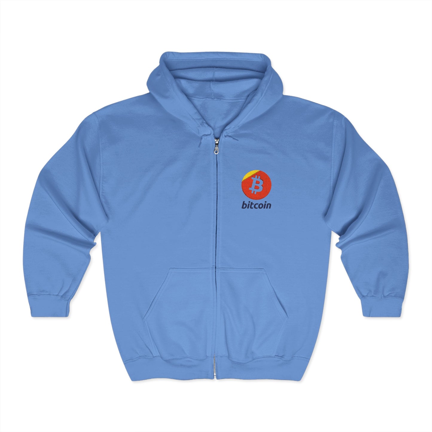 Bitcoin Embroidered Zip-Up Hoodie