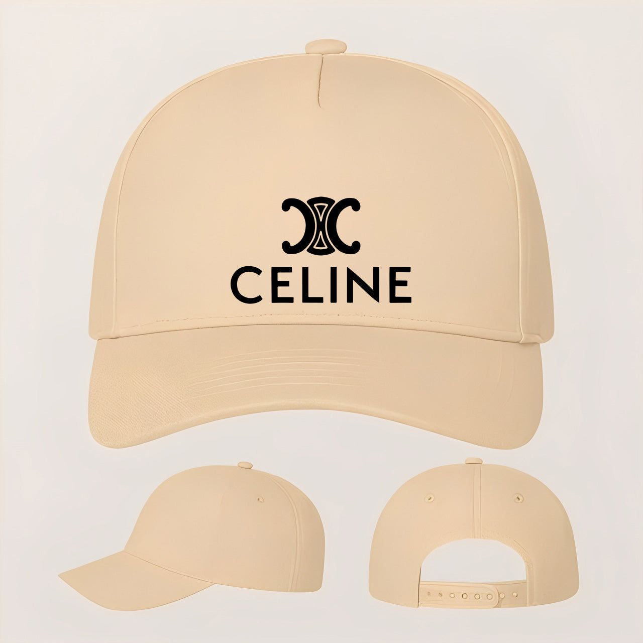 Celine Five Panel Twill Snapback Cap