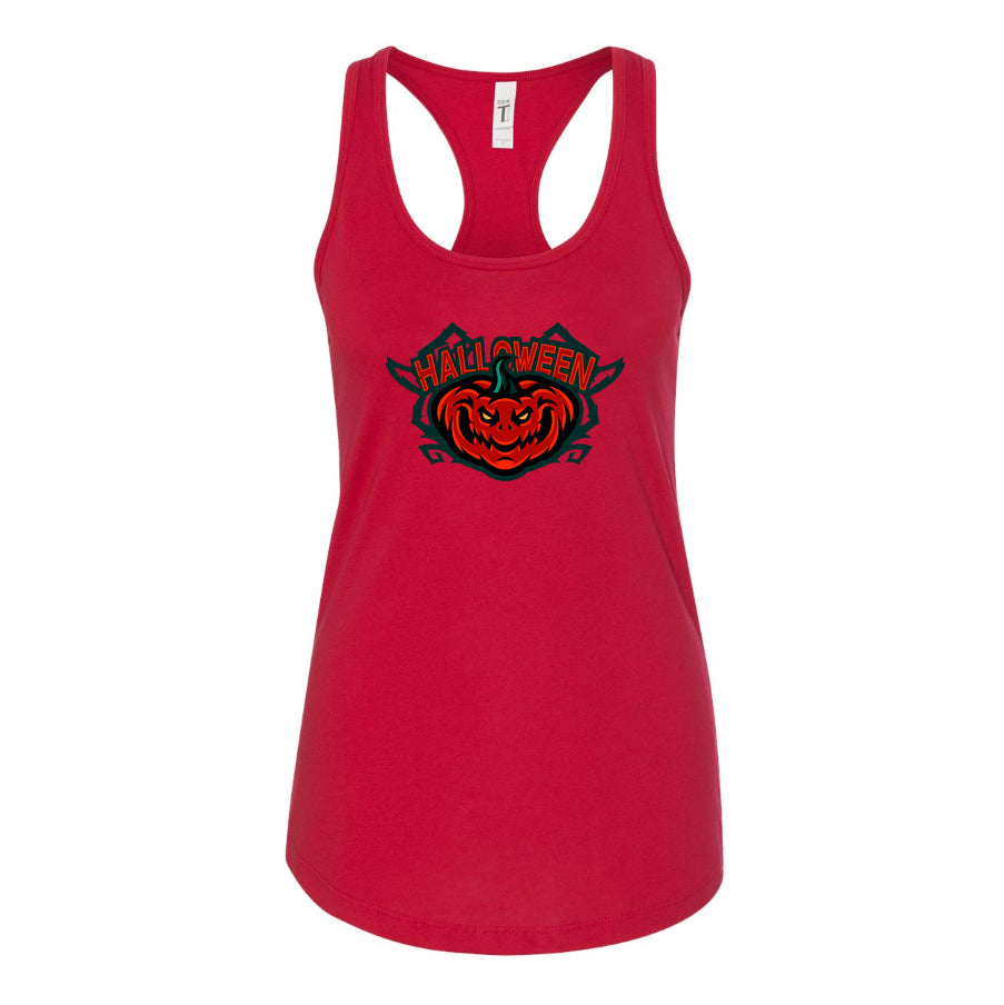 Women's Halloween Pumpkin Racerback Tank Top