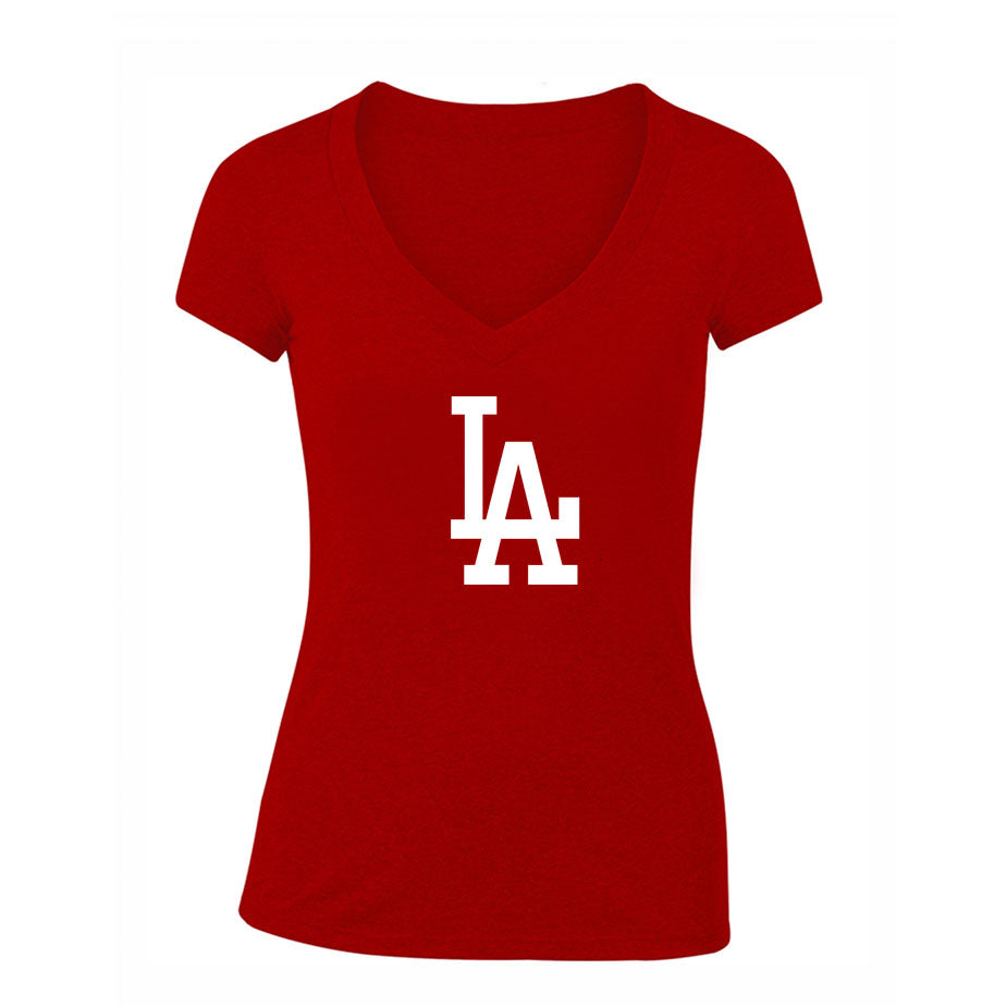 Women's LA Dodgers V Neck T-Shirt
