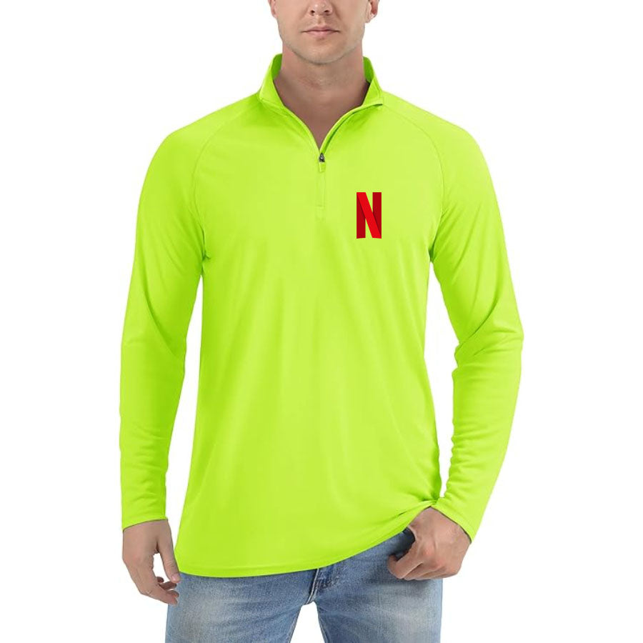 Men's Netflix Lightweight Quarter-Zip Athletic Shirt β Long Sleeve Polyester Wear