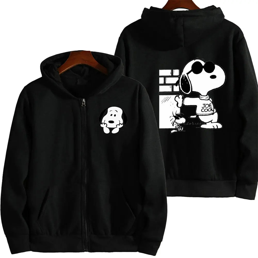 Snoopy Cartoon Zip-Up Hoodie