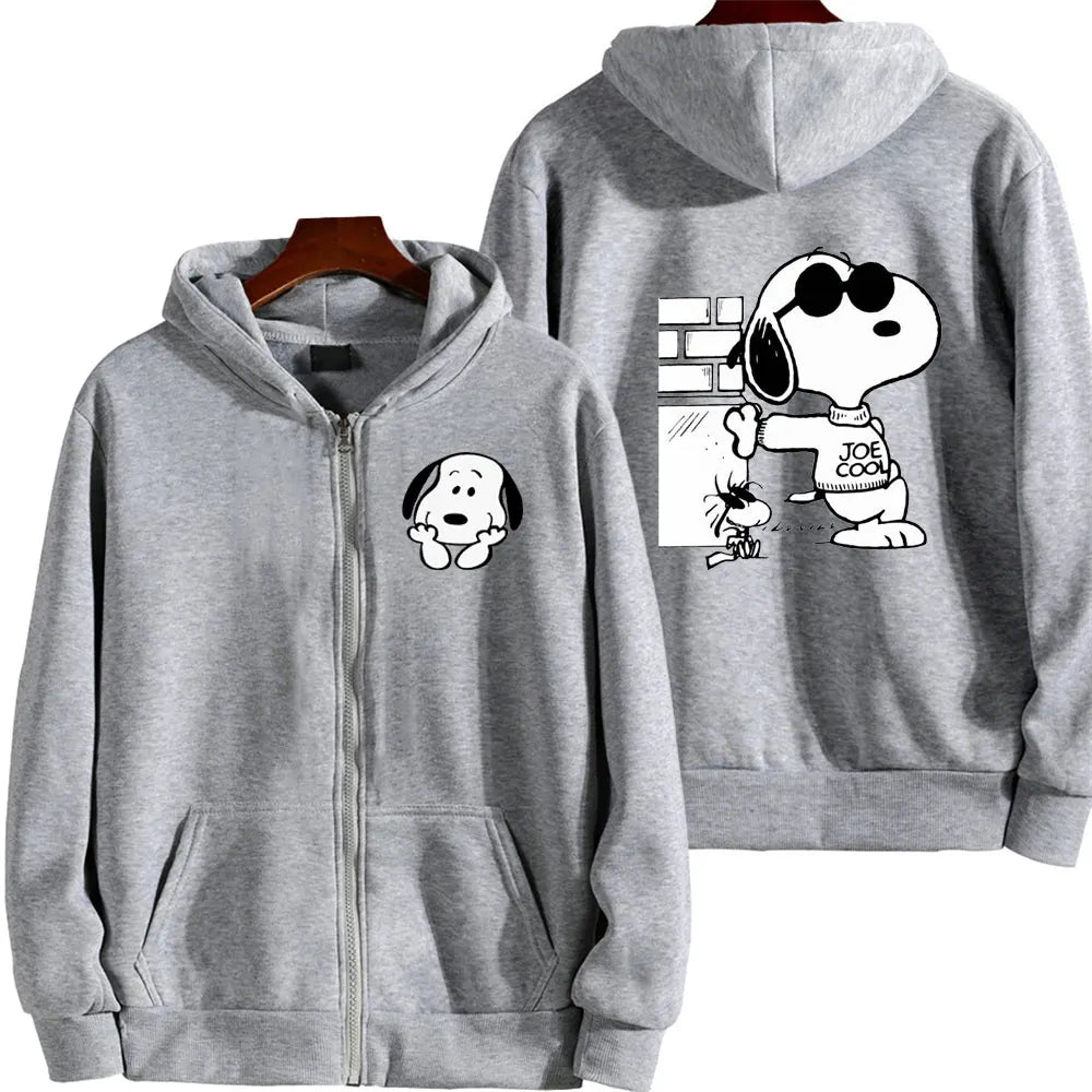 Snoopy Cartoon Zip-Up Hoodie