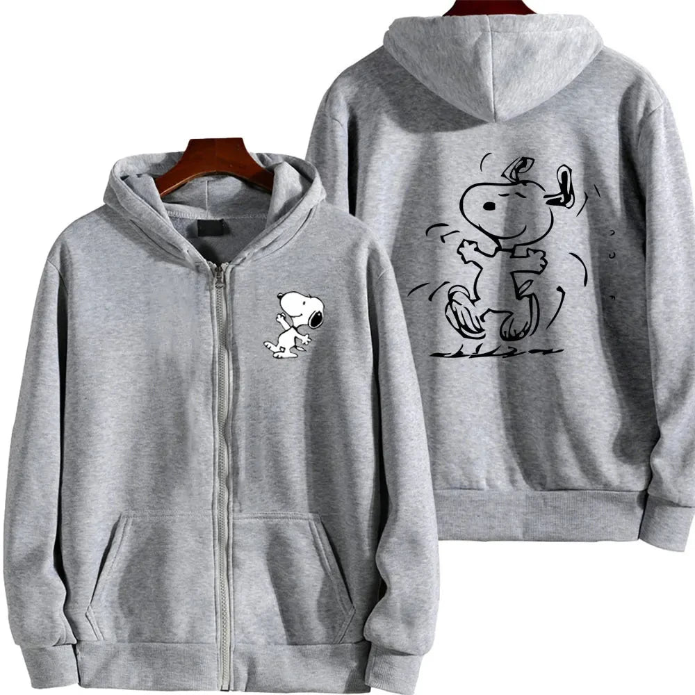 Snoopy Cartoon Zip-Up Hoodie