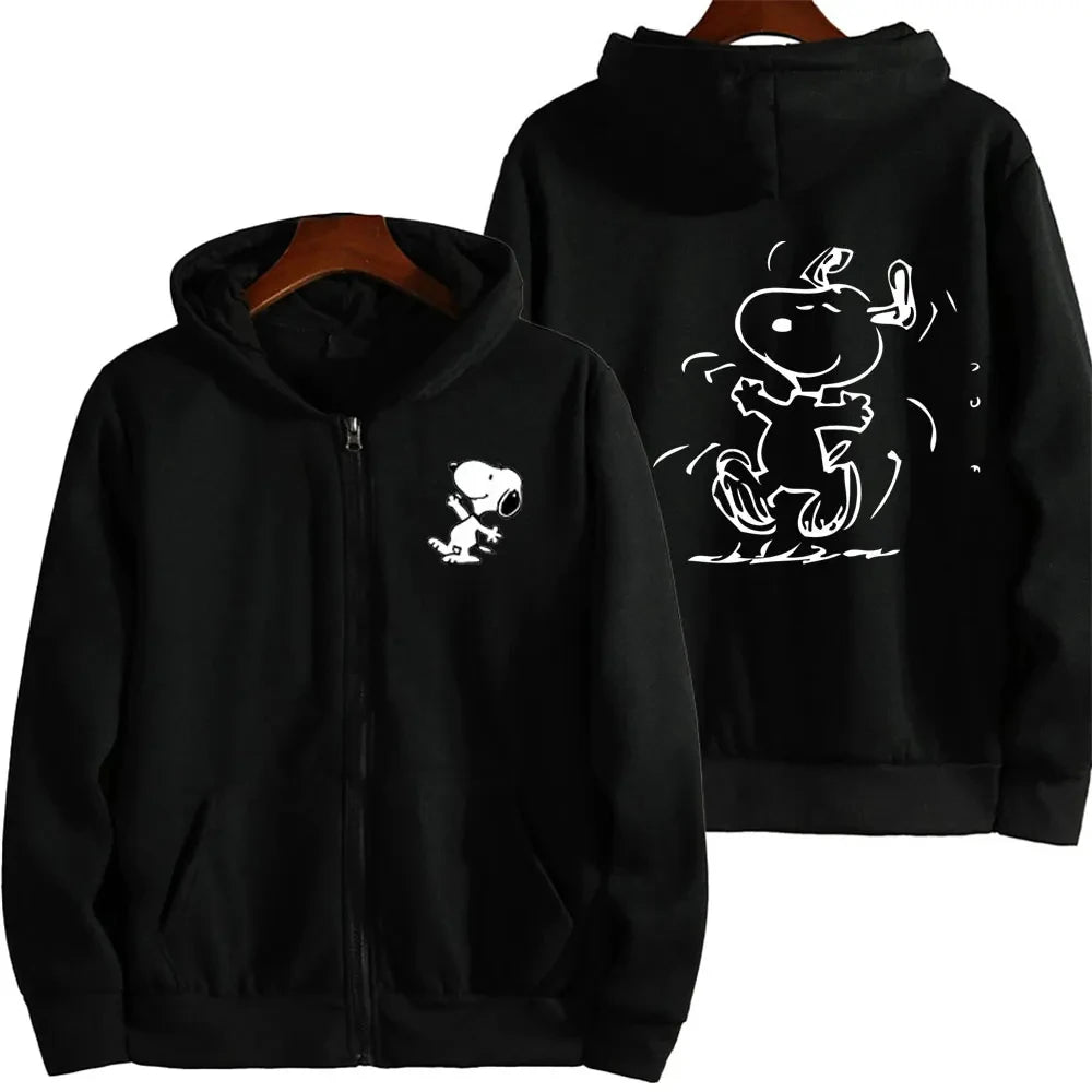 Snoopy Cartoon Zip-Up Hoodie