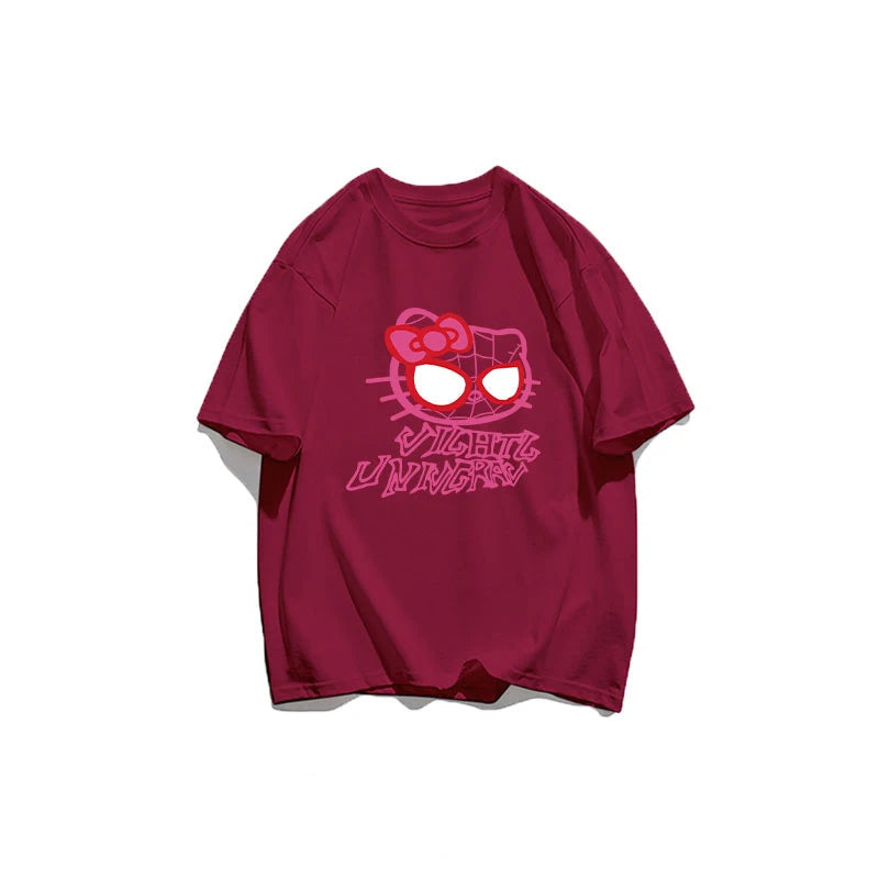 Cat Spider Print T-Shirt