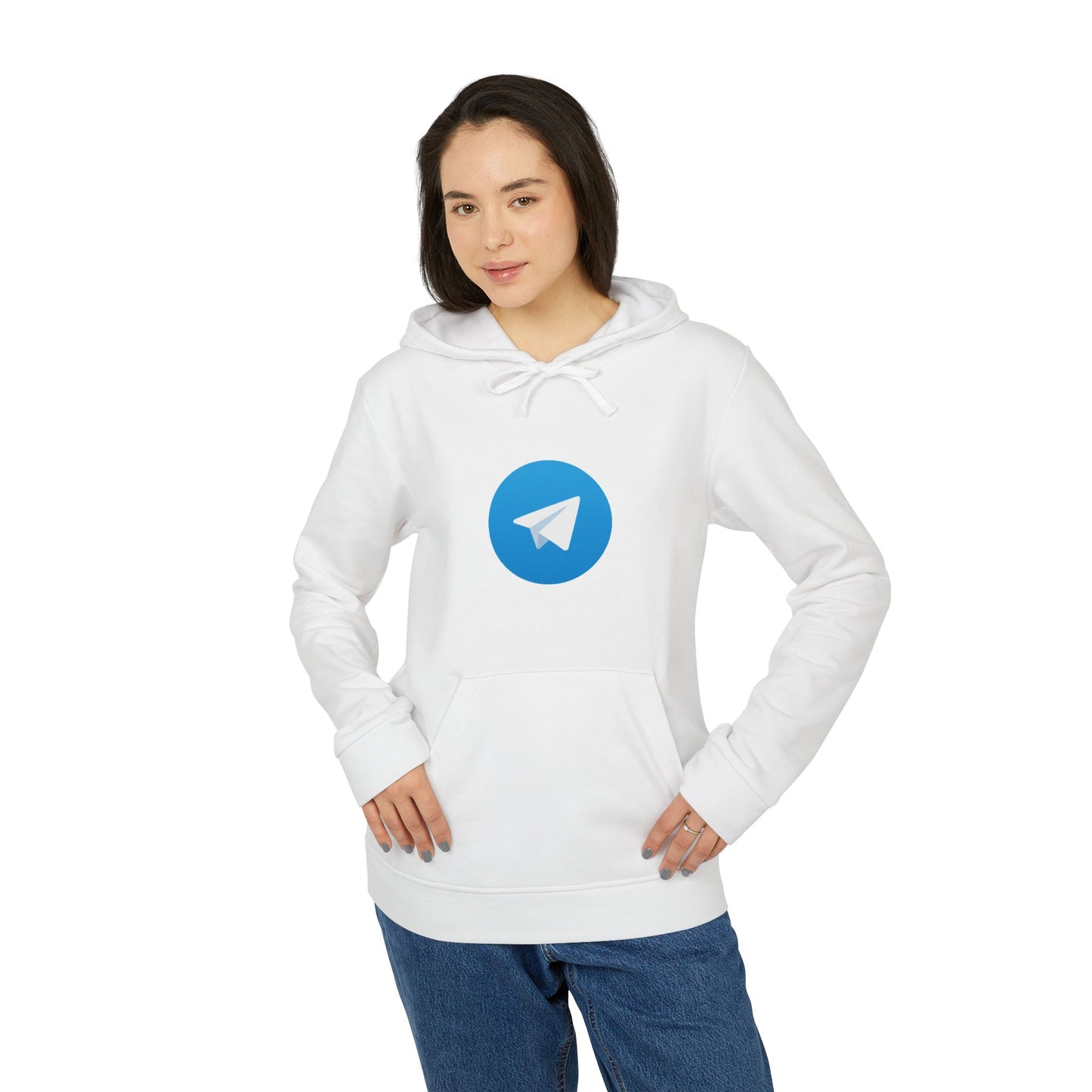 Telegram Logo Adidas Adult Hoodie