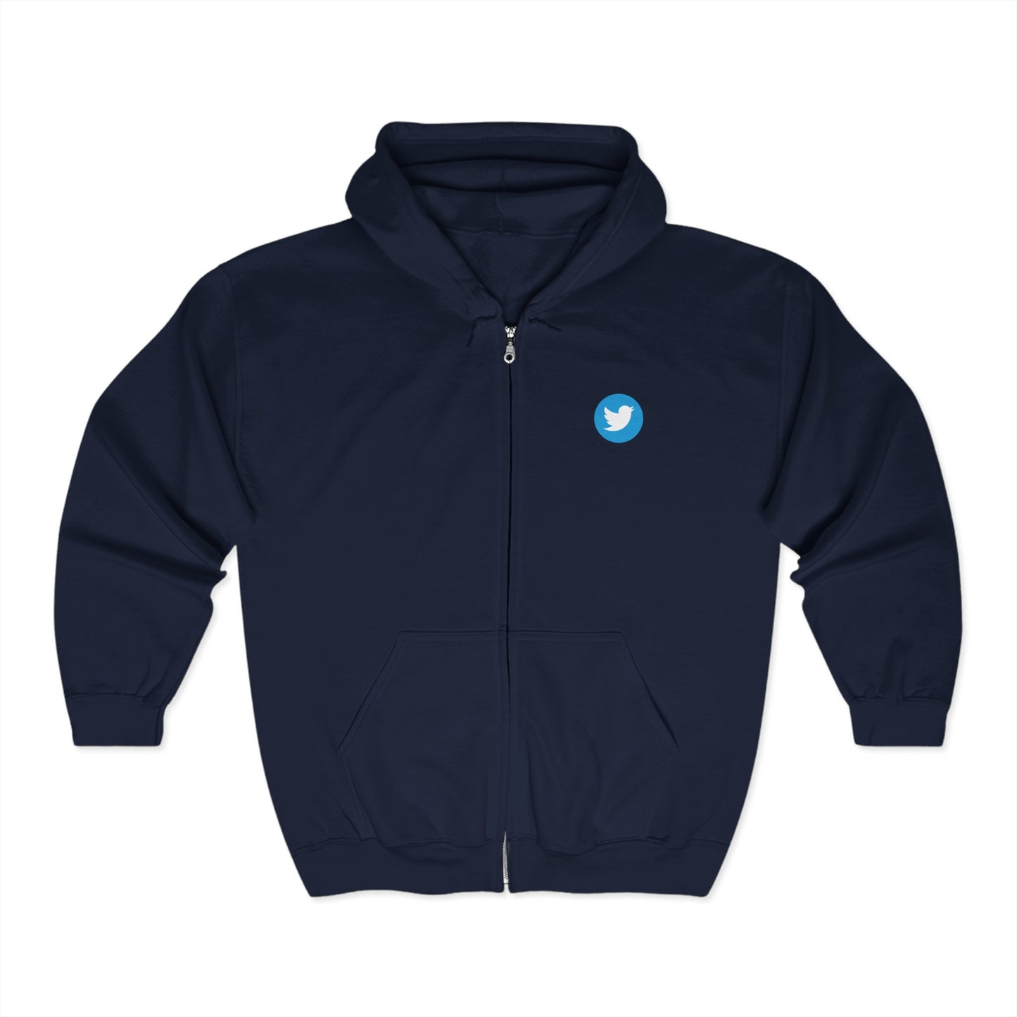 Twitter Logo Adult Zip-Up Hoodie