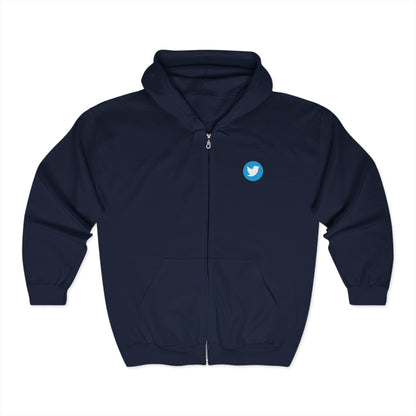 Twitter Logo Adult Zip-Up Hoodie