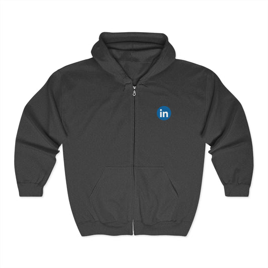 LinkedIn Logo Adult Zip-Up Hoodie