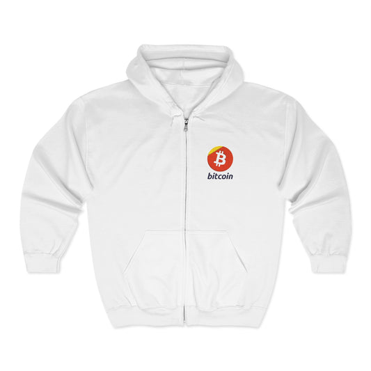 Bitcoin Embroidered Zip-Up Hoodie