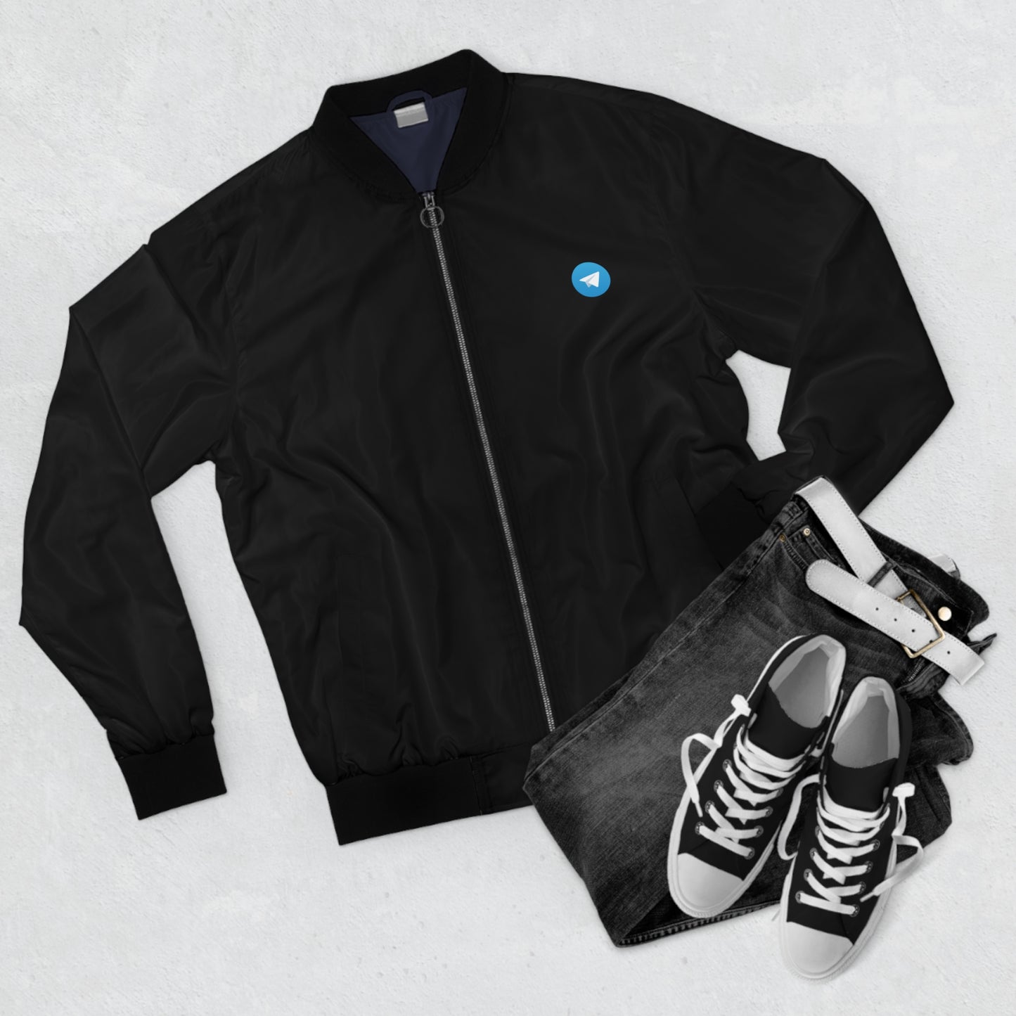 Telegram Logo Men's Bomber Jacket