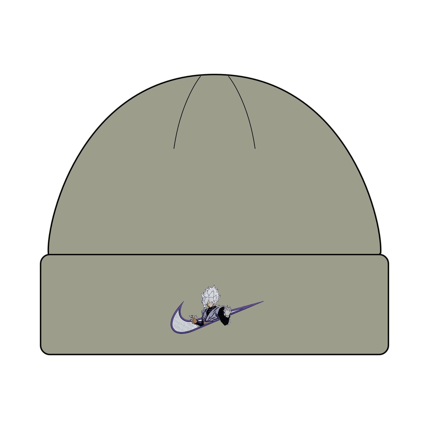 Goku Black Super Saiyan Embroidered Cuff Beanie