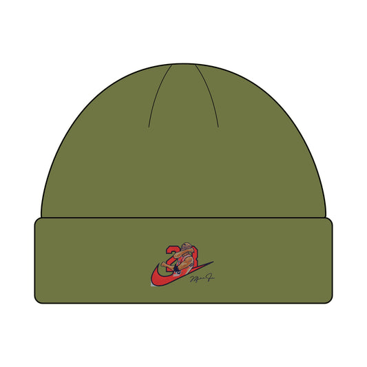 Jordan Red Embroidered Cuff Beanie