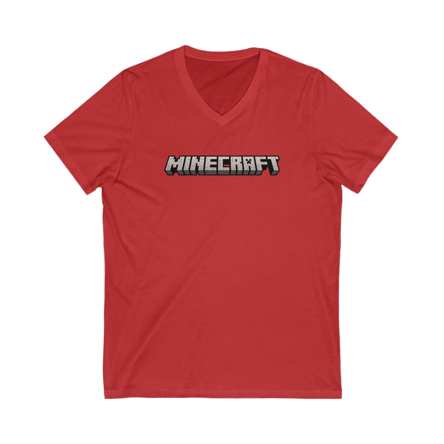 Minecraft Logo Adult V-Neck T-Shirt