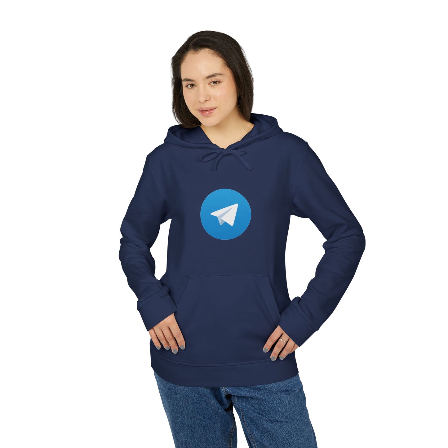 Telegram Logo Adidas Adult Hoodie