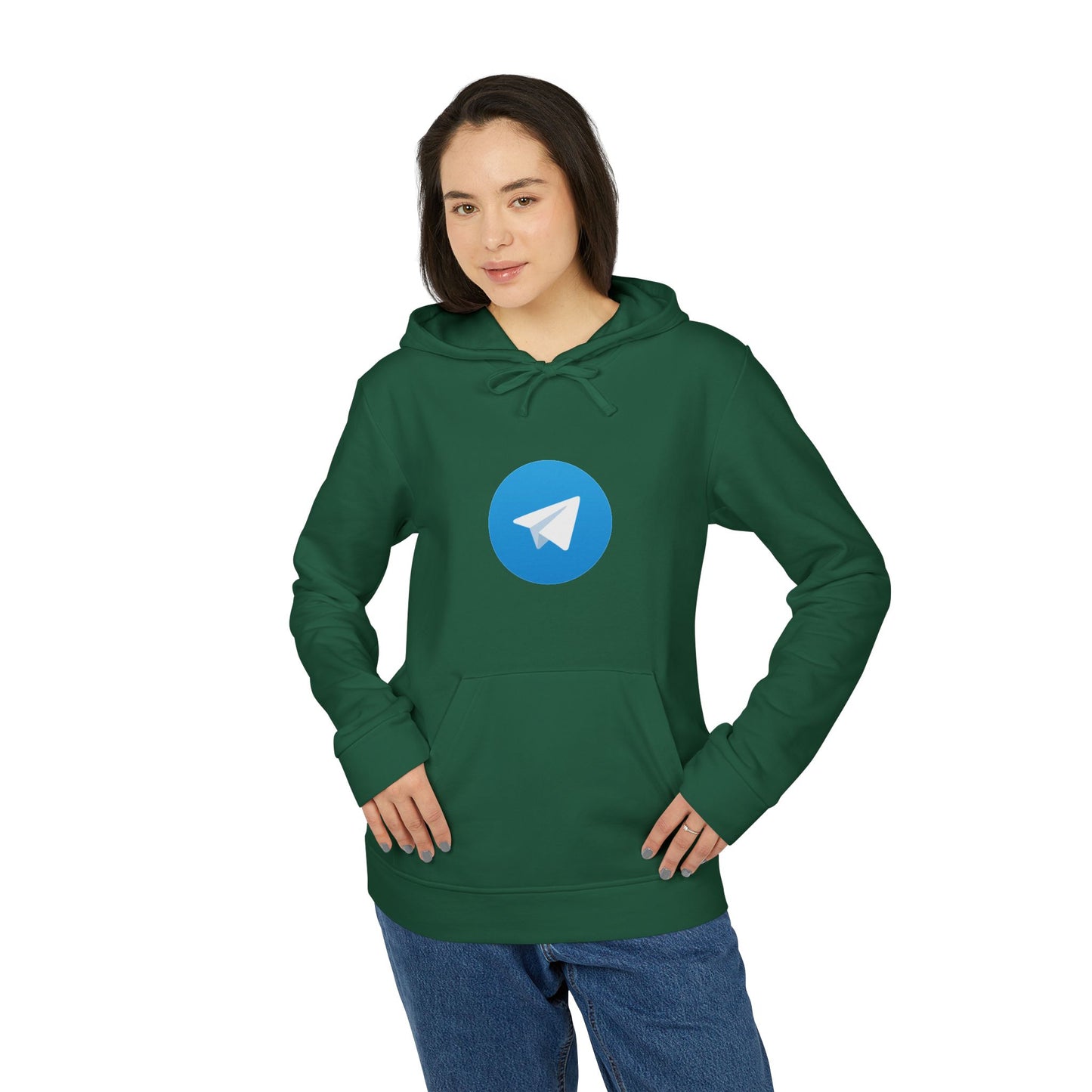 Telegram Logo Adidas Adult Hoodie