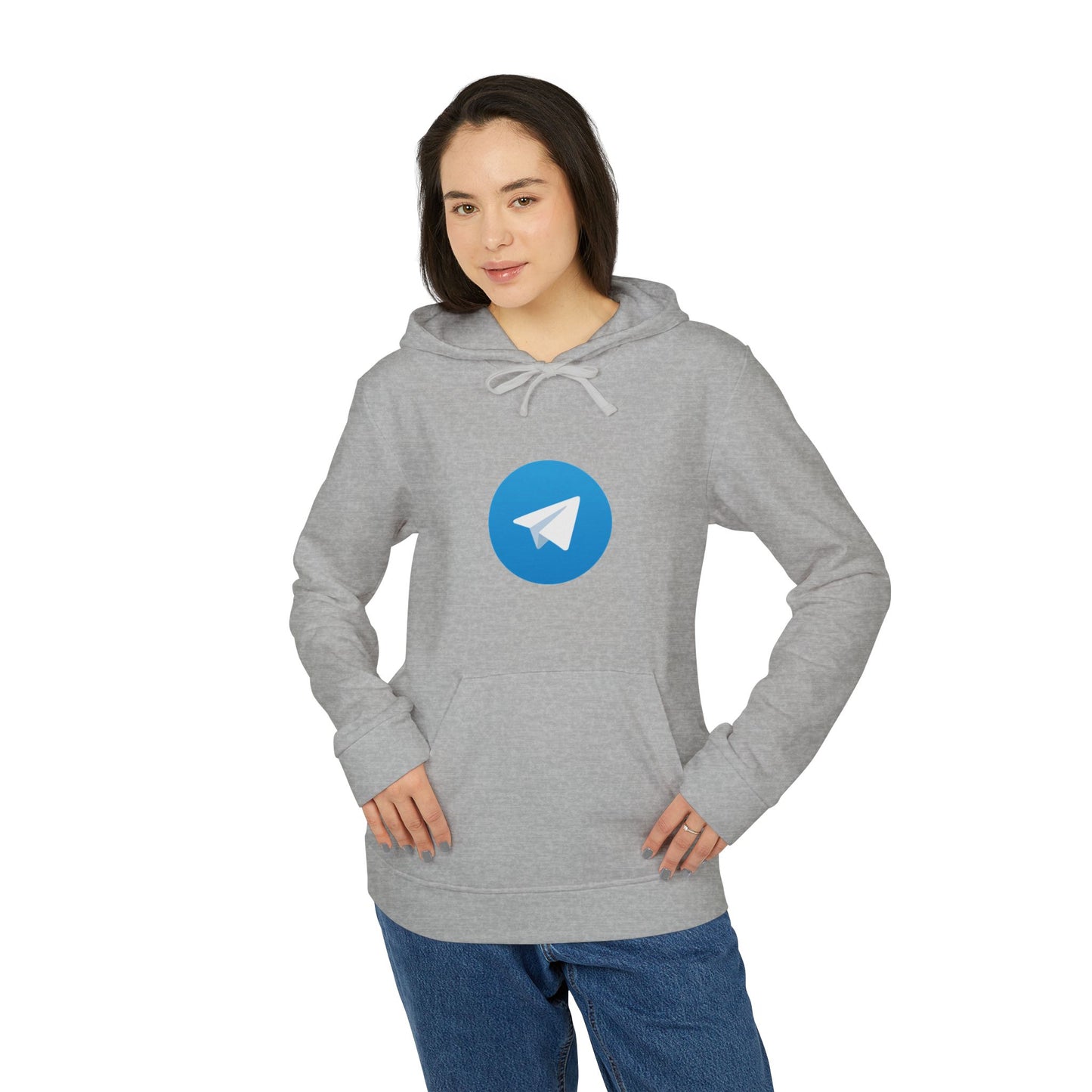 Telegram Logo Adidas Adult Hoodie