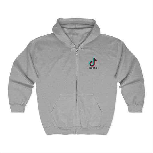 TikTok Logo Adult Zip-Up Hoodie