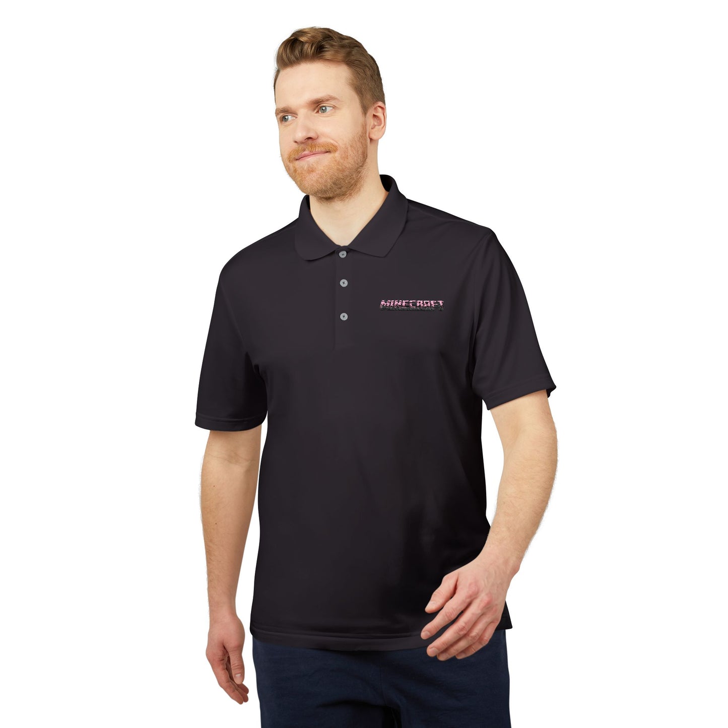 Minecraft Logo Adidas Performance Polo