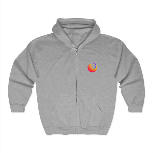 Firefox Logo Adult Zip-Up Hoodie