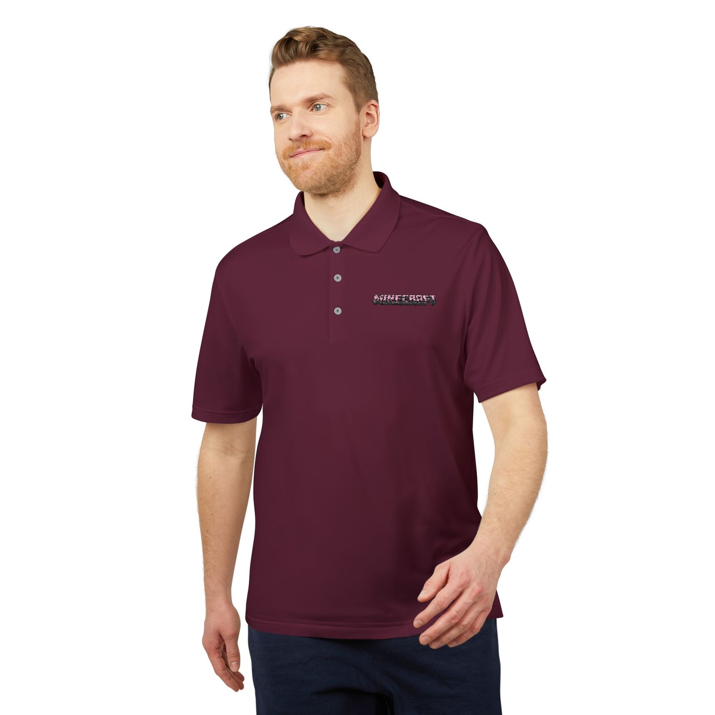 Minecraft Logo Adidas Performance Polo