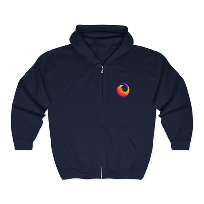 Firefox Logo Adult Zip-Up Hoodie