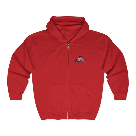 Embroidered Youjiro Hanma Zip-Up Hoodie