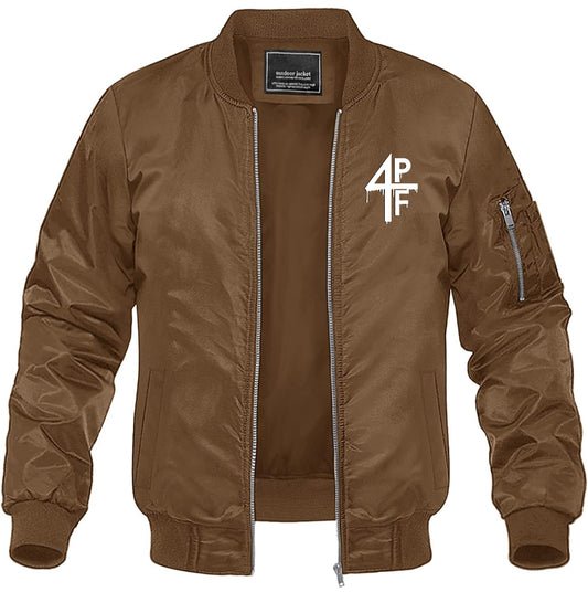 Men's 4PF Lightweight Bomber Jacket Windbreaker Softshell Varsity Jacket Coat