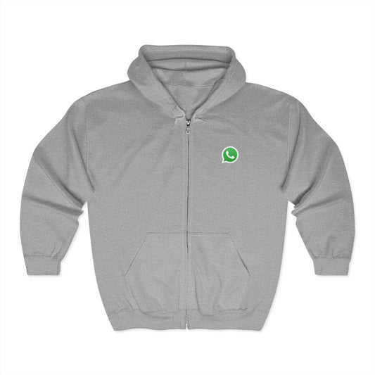 WhatsApp Logo Adult Zip-Up Hoodie