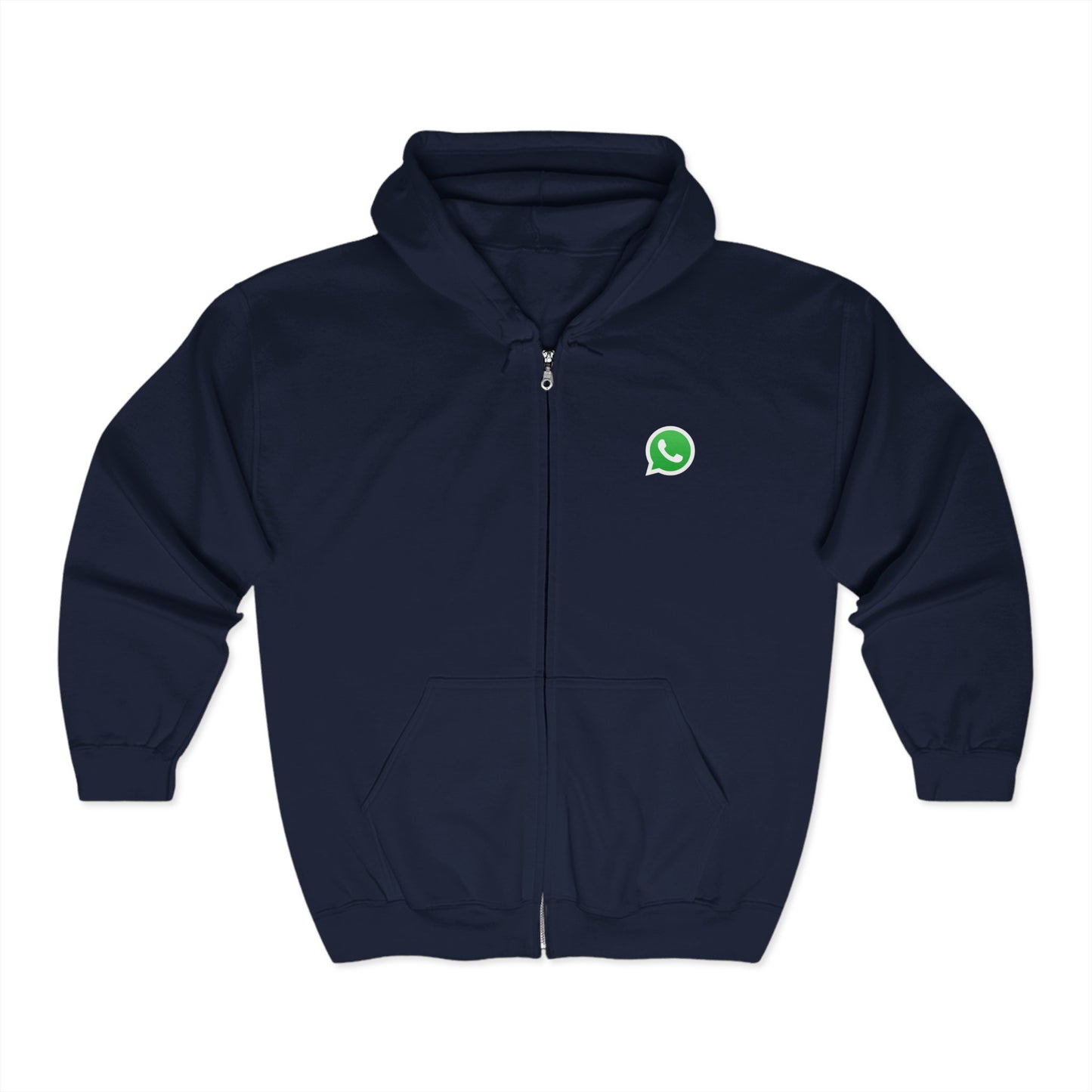 WhatsApp Logo Adult Zip-Up Hoodie