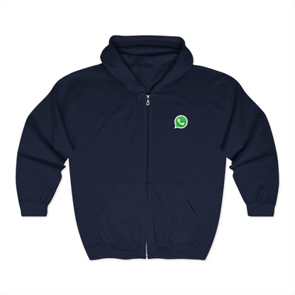 WhatsApp Logo Adult Zip-Up Hoodie