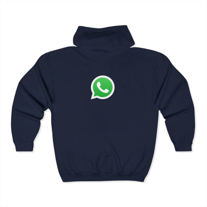 WhatsApp Logo Adult Zip-Up Hoodie