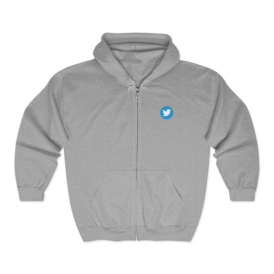 Twitter Logo Adult Zip-Up Hoodie
