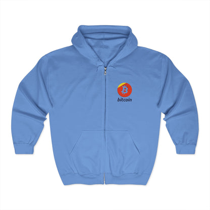 Bitcoin Embroidered Zip-Up Hoodie