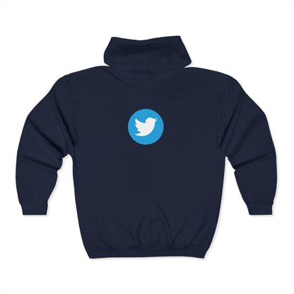 Twitter Logo Adult Zip-Up Hoodie