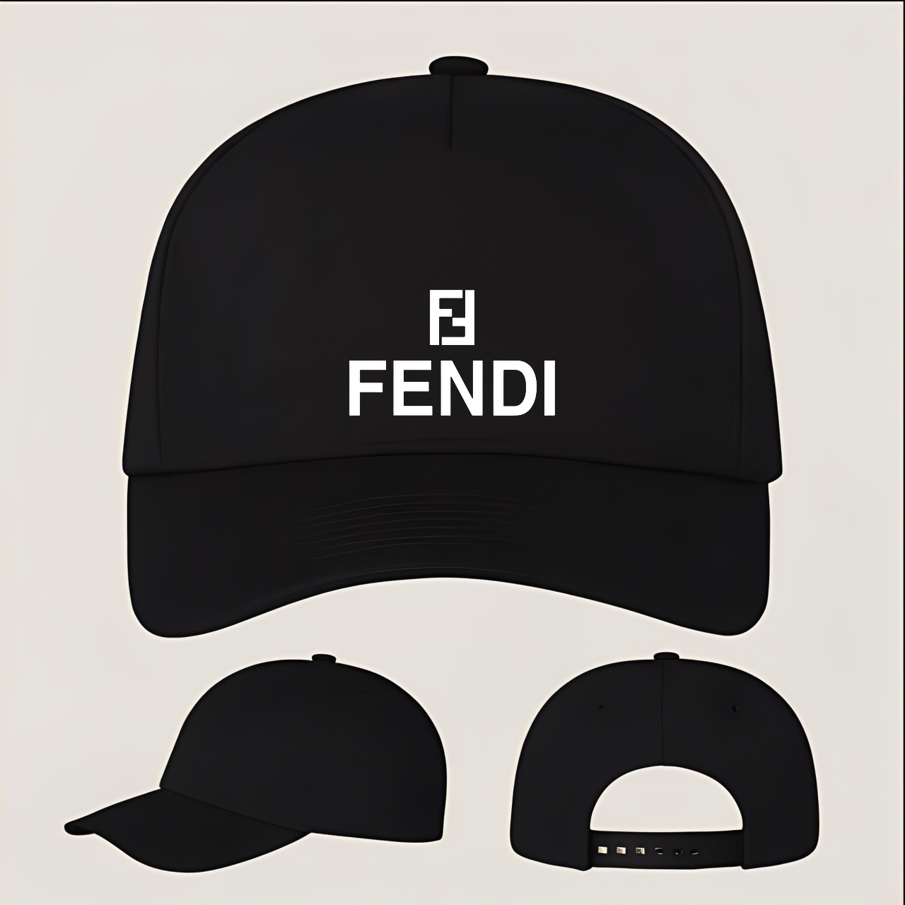 Fendi Five Panel Twill Snapback Cap