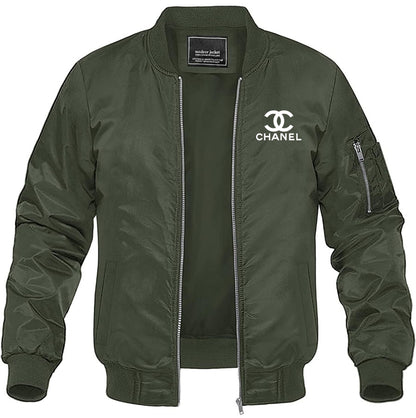 Men's Chanel Lightweight Bomber Jacket Windbreaker Softshell Varsity Jacket Coat