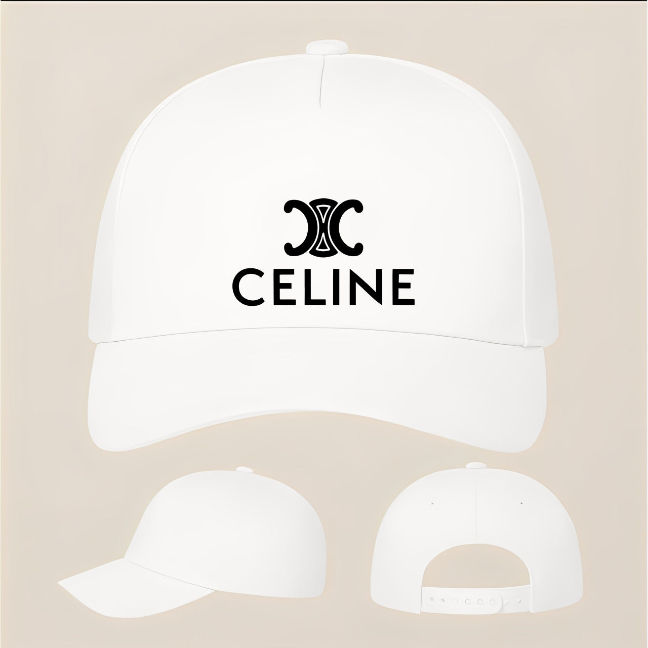 Celine Five Panel Twill Snapback Cap