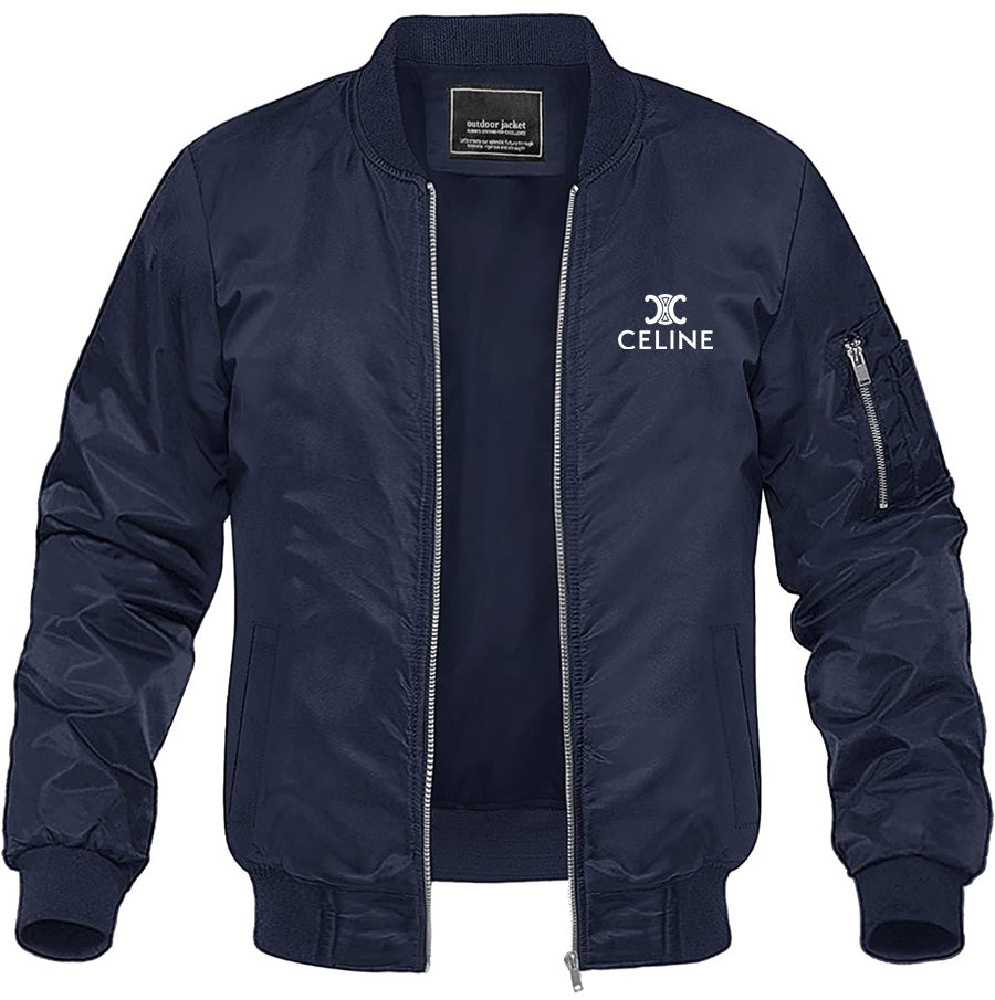 Men's Celine Lightweight Bomber Jacket Windbreaker Softshell Varsity Jacket Coat