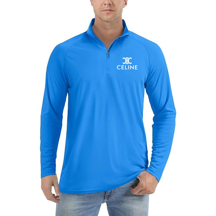 Men's Celine Lightweight Quarter-Zip Athletic Shirt – Long Sleeve Polyester Wear